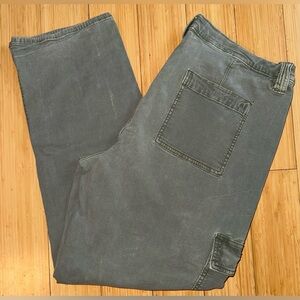 American Eagle Cargo Pants Green Olive Womens Size 16R Baggy Punk Grunge Stretch